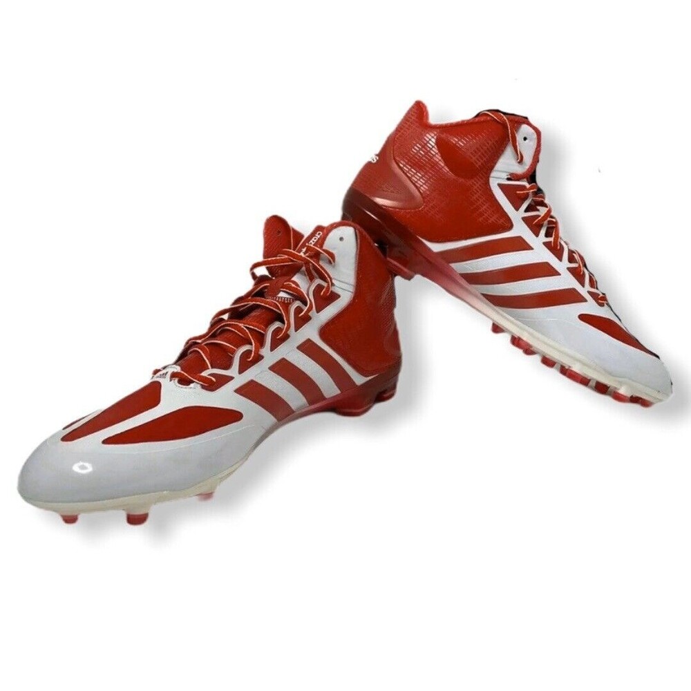 Adidas Crazy Quick Men’s Cleat's Red and White Athletic Football Lace Up Size 16